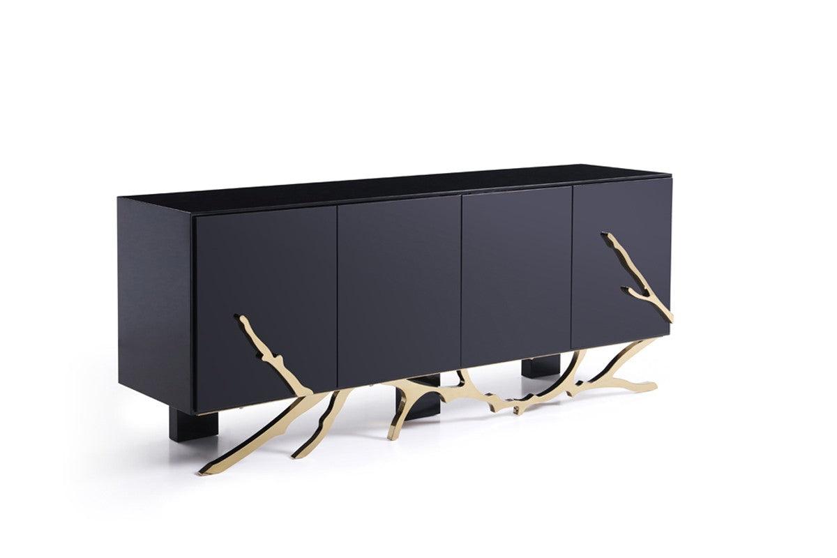 Vig Furniture - Modrest Legend Modern Black & Gold Buffet - Vgvcg8111-Blk