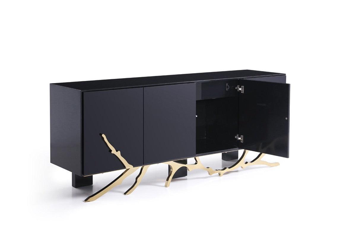 Vig Furniture - Modrest Legend Modern Black & Gold Buffet - Vgvcg8111-Blk