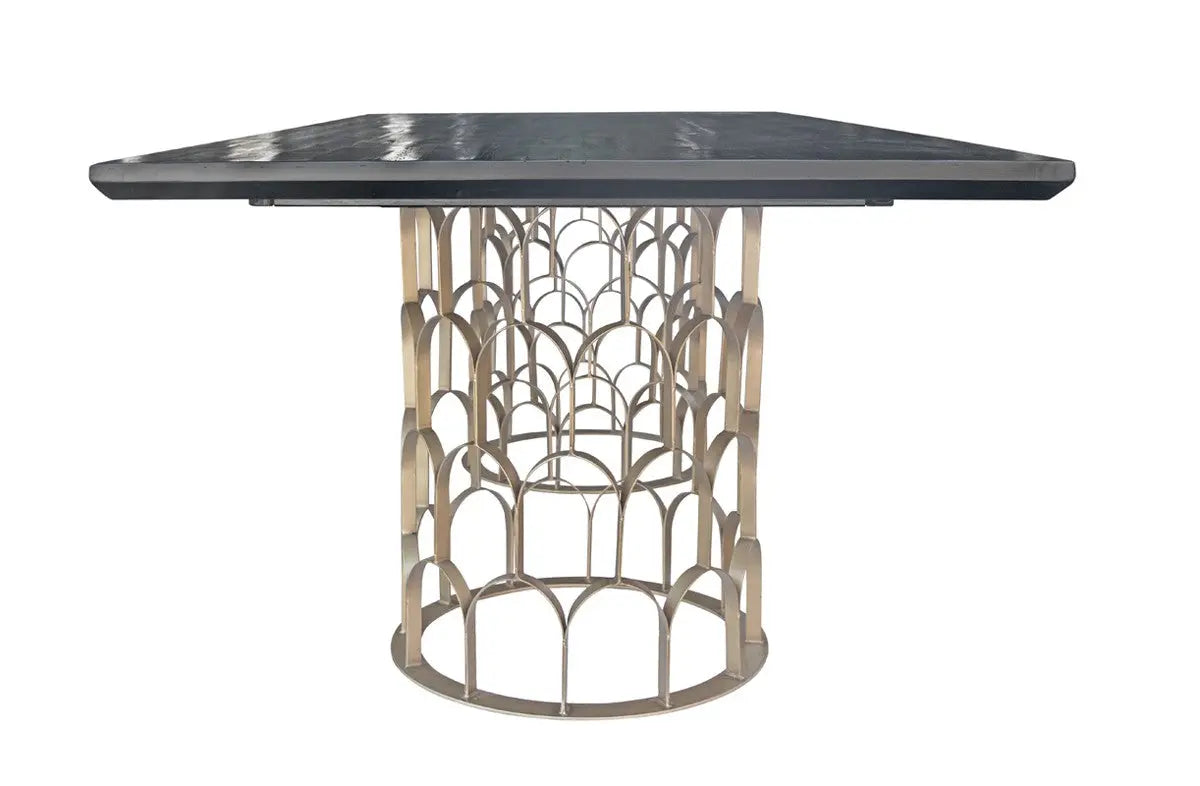Vig Furniture - Modrest Natalie Modern Black Acacia & Antique Brass Dining Table - Vglbgats-Dt220-03