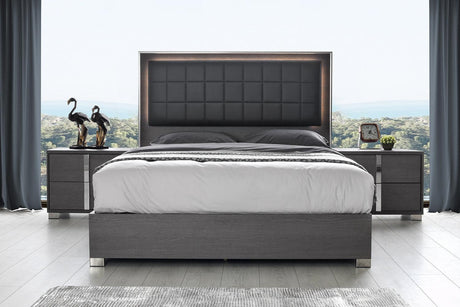 J&M Furniture - Giulia 3 Piece King Bedroom Set In Matte Gray Oak - 203K-3Set