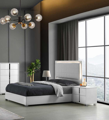 J&M Furniture - Giulia 6 Piece King Bedroom Set In Matte White - 101K-6Set