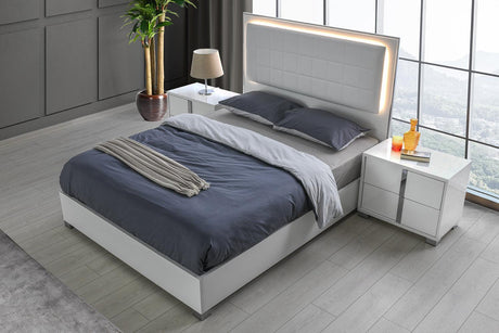 Giulia 5 Piece King Bedroom Set In Matte White - 101K-5Set | J&M