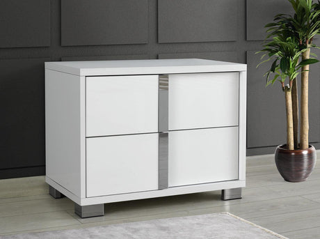 Giulia 5 Piece King Bedroom Set In Matte White - 101K-5Set | J&M