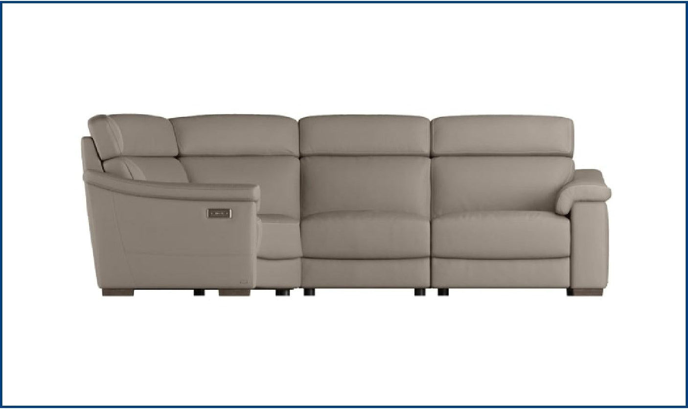 Giulivo L-shaped Leather Sectional with Recliner