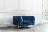 J&M Furniture - Glamour 3 Piece Living Room Set In Blue - 17182-3Set