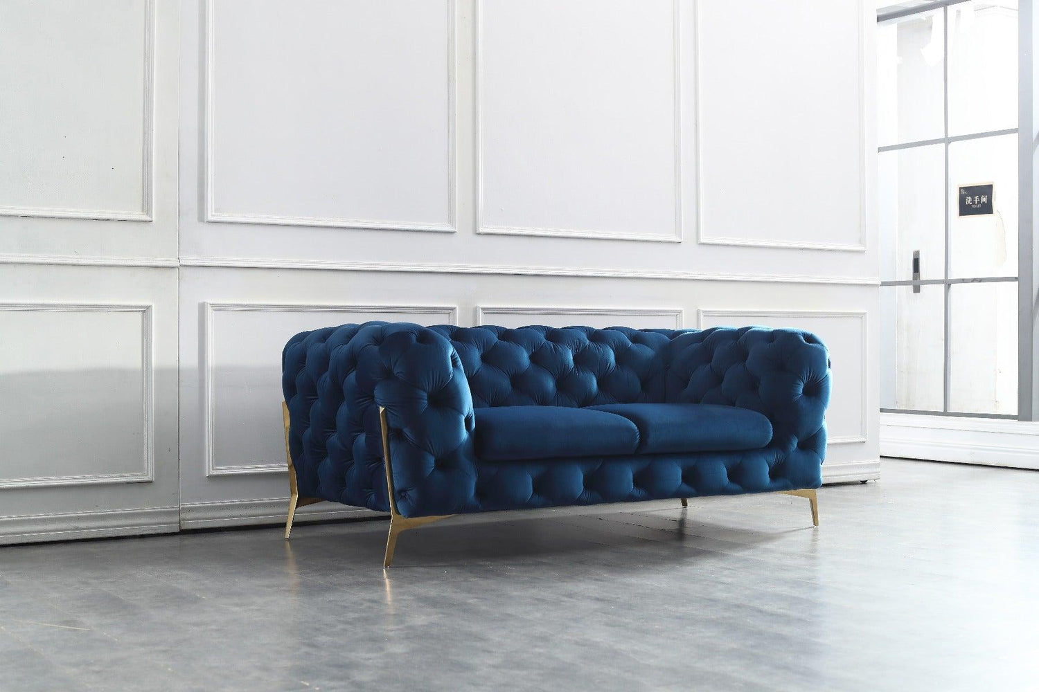 J&M Furniture - Glamour Love Seat In Blue - 17182-L