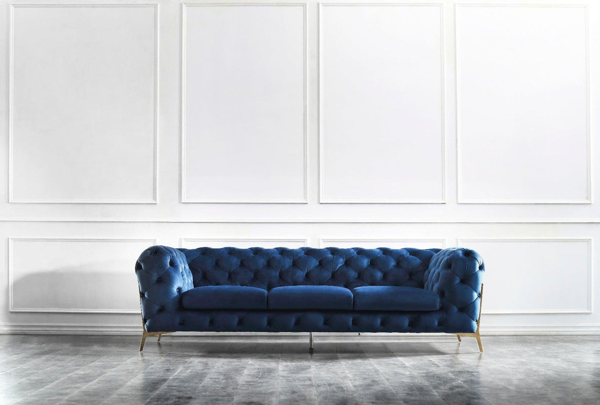 J&M Furniture - Glamour 3 Piece Living Room Set In Blue - 17182-3Set