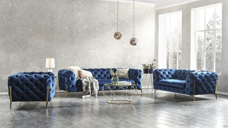Glamour Love Seat In Blue - 17182-L | J&M