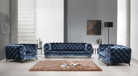 J&M Furniture - Glitz 2 Piece Sofa Set In Blue - 184451-2Set