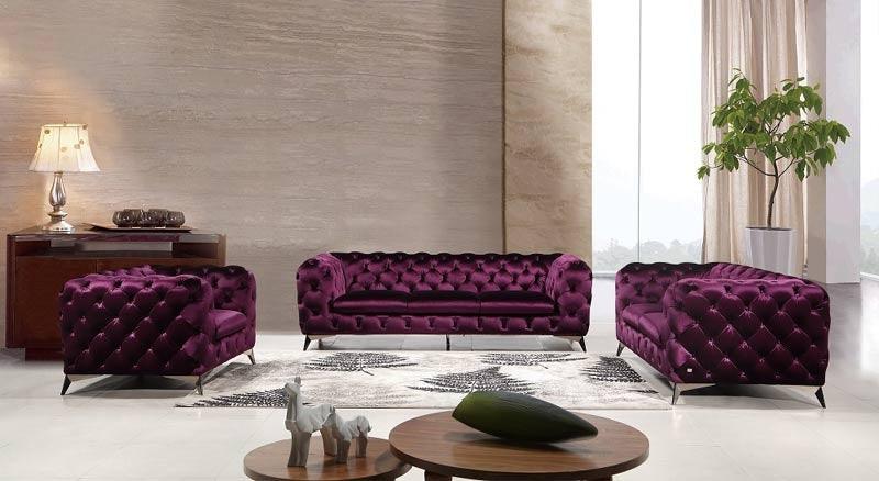 J&M Furniture - Glitz 2 Piece Sofa Set In Purple - 183352-2Set