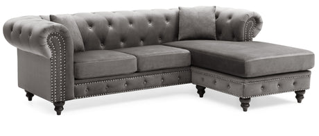 Nola G0350B-SC Sofa Chaise ( 3 Boxes ) , DARK GRAY