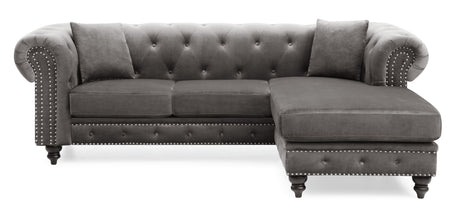 Nola G0350B-SC Sofa Chaise ( 3 Boxes ) , DARK GRAY