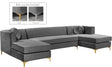 Graham Velvet 3 Piece Sectional - 661-Sectional | Meridian