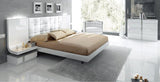 Esf Furniture - Granada 6 Piece Queen Platform Bedroom Set In White High Gloss Lacquer - Granadaplatformq.Sw-6Set