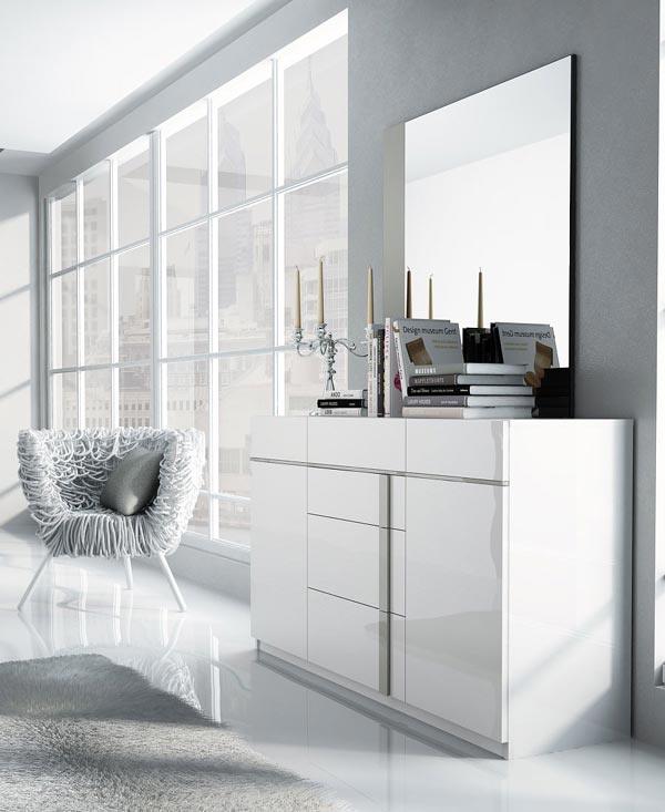 Esf Furniture - Granada 120 Dresser And Mirror - Granadadresserwhite-M