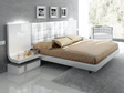 Granada Eastern King Platform Bed In White High Gloss Lacquer - Granada-King | ESF