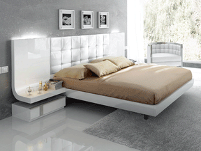 Granada Eastern King Platform Bed In White High Gloss Lacquer - Granada-King | ESF