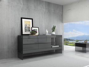 Cloud Buffet In Grey High Gloss - 176971-Hg-B-G | J&M