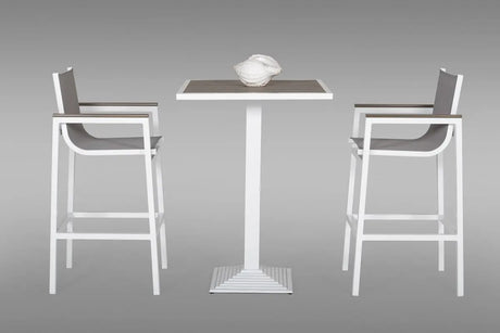 Vig Furniture - Renava Gulf Outdoor White & Grey Bar Table Set - Vggefp0306