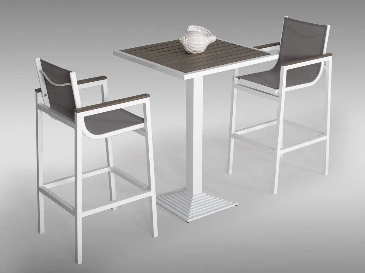 Vig Furniture - Renava Gulf Outdoor White & Grey Bar Table Set - Vggefp0306