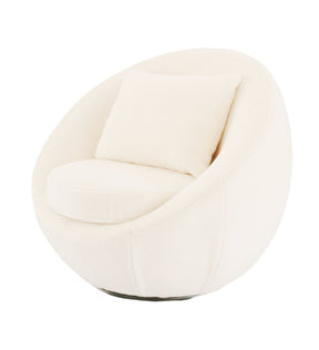 Vig Furniture Modrest Gypsum - Modern White Swivel Accent Chair