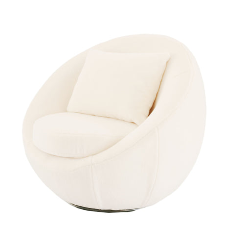 Vig Furniture Modrest Gypsum - Modern White Swivel Accent Chair