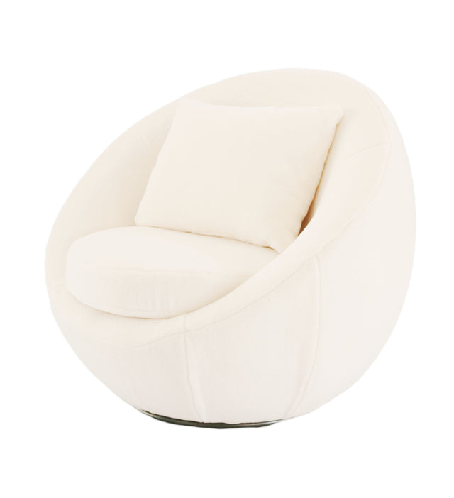 Vig Furniture Modrest Gypsum - Modern White Swivel Accent Chair