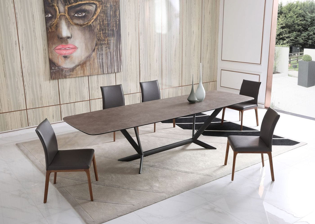 Vig Furniture Modrest Herzog - Modern Grey Ceramic Dining Table