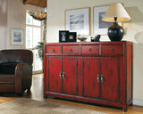 Hooker Furniture 58'' Red Asian Cabinet