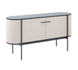 Vig Furniture Modrest Hobart - Modern Beige Fabric & Black Metal Buffet