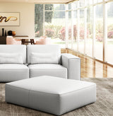 Vig Furniture Lamod Italia Hollywood - Italian White Leather Ottoman