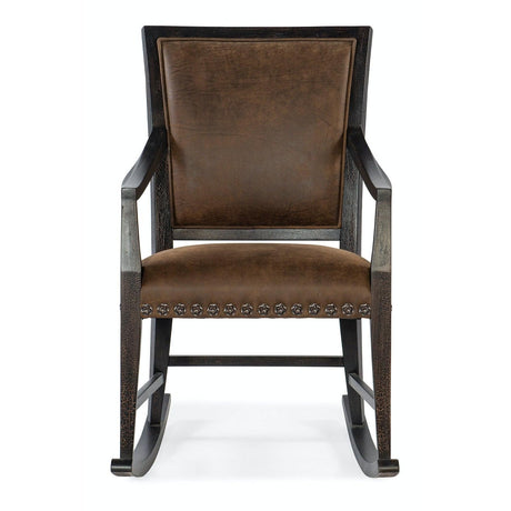 Big Sky Leather Casual Rocking Chair in Charred Timber - Hooker Furniture