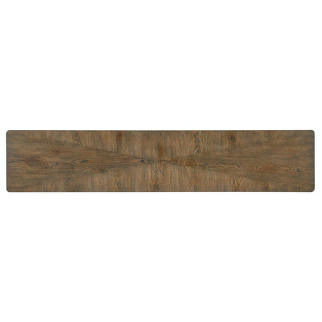 Chapman 80-Inch Narrow Console Table with Forged Pewter Accents | Hooker Furniture