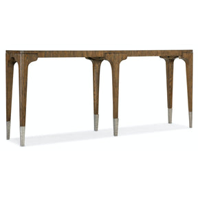 Chapman 80-Inch Narrow Console Table with Forged Pewter Accents | Hooker Furniture