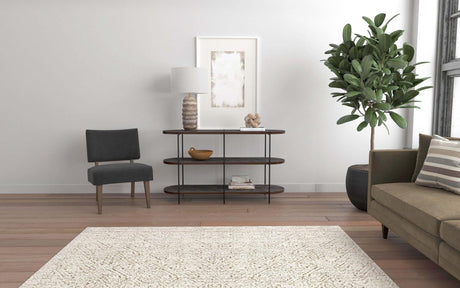 Rustic Industrial Oval Console Table with Shelves – Hooker Furniture