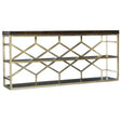 Giles Console Table Golden Madrone Burl & Champagne Metal – Hooker Furniture