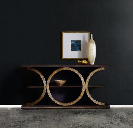 Melange Presidio Console Table Gold Walnut – Hooker Furniture