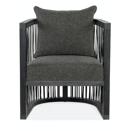 Wilde U-Shaped Club Chair with Top-Grain Leather Strapping | Hooker Furniture