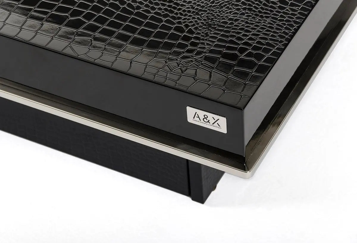 A&X Horizon Modern Crocodile Black Coffee Table VGUNAK856 - 120C - BLK | VIG | Home Elegance USA