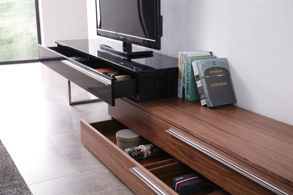 J&M Furniture - Ce Hudson Tv Base In Walnut & Black - 17475-Wb