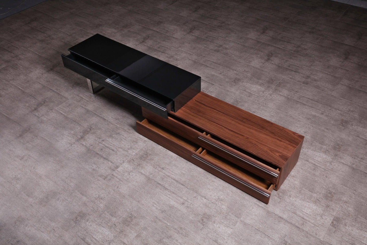 J&M Furniture - Ce Hudson Tv Base In Walnut & Black - 17475-Wb