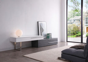Ce Hudson Tv Base In Grey & White - 17475-Gw | J&M