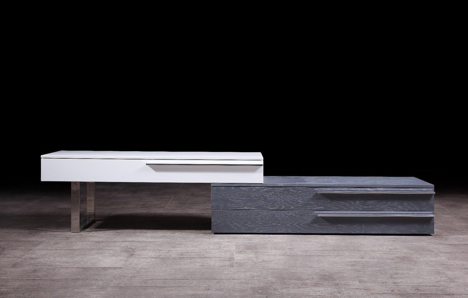 Ce Hudson Tv Base In Grey & White - 17475 - Gw | J&M | Home Elegance USA