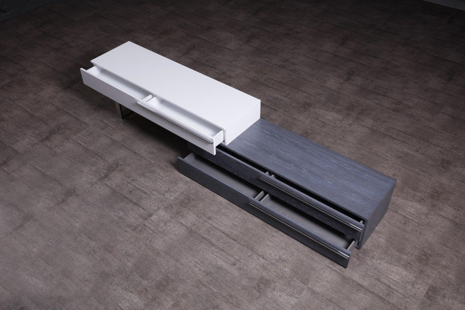 Ce Hudson Tv Base In Grey & White - 17475 - Gw | J&M | Home Elegance USA