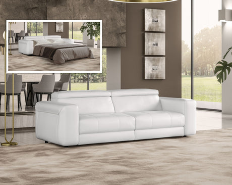 Vig Furniture Lamod Italia Icon - Modern Italian White Leather Sofa Bed