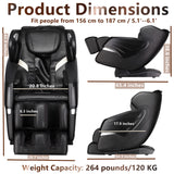 Massage Chairs SL Track Full Body Massage Recliner with Foot Roller,Airbag Massage,Zero Gravity, Bluetooth Speaker Black Home Elegance USA