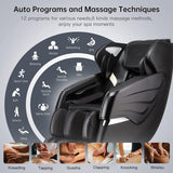 Massage Chairs SL Track Full Body Massage Recliner with Foot Roller,Airbag Massage,Zero Gravity, Bluetooth Speaker Black Home Elegance USA