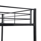 Twin over twin Metal Bunk Bed  Black - Home Elegance USA