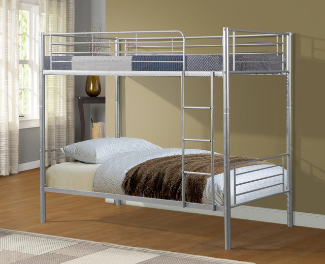 METAL Bunk Bed silver - Home Elegance USA