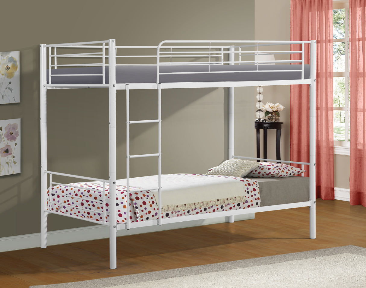 METAL BUNK BED  WHITE - Home Elegance USA